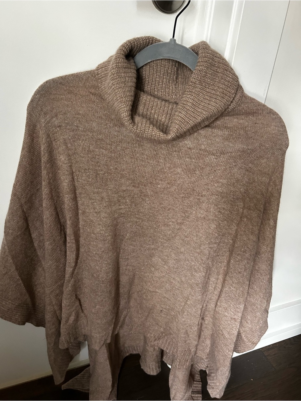 J. Crew Cashmere Taupe Knit Turtleneck Poncho